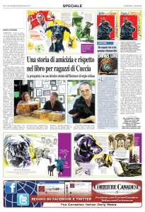 A wonderful interview and review, courtesy of Corriere Canadese, the only daily English-Italian newspaper in Toronto!